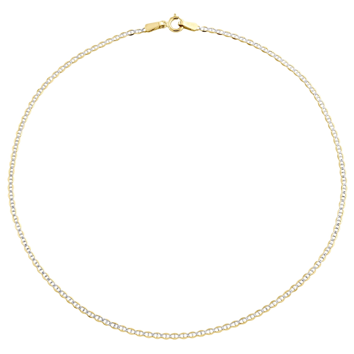 10K Yellow Gold 1.50mm Diamond Cut Solid Anchor Mariner Bracelet / Anklet 9 Inch