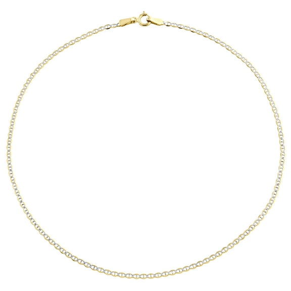 10K Yellow Gold 1.50mm Diamond Cut Solid Anchor Mariner Bracelet / Anklet 9 Inch