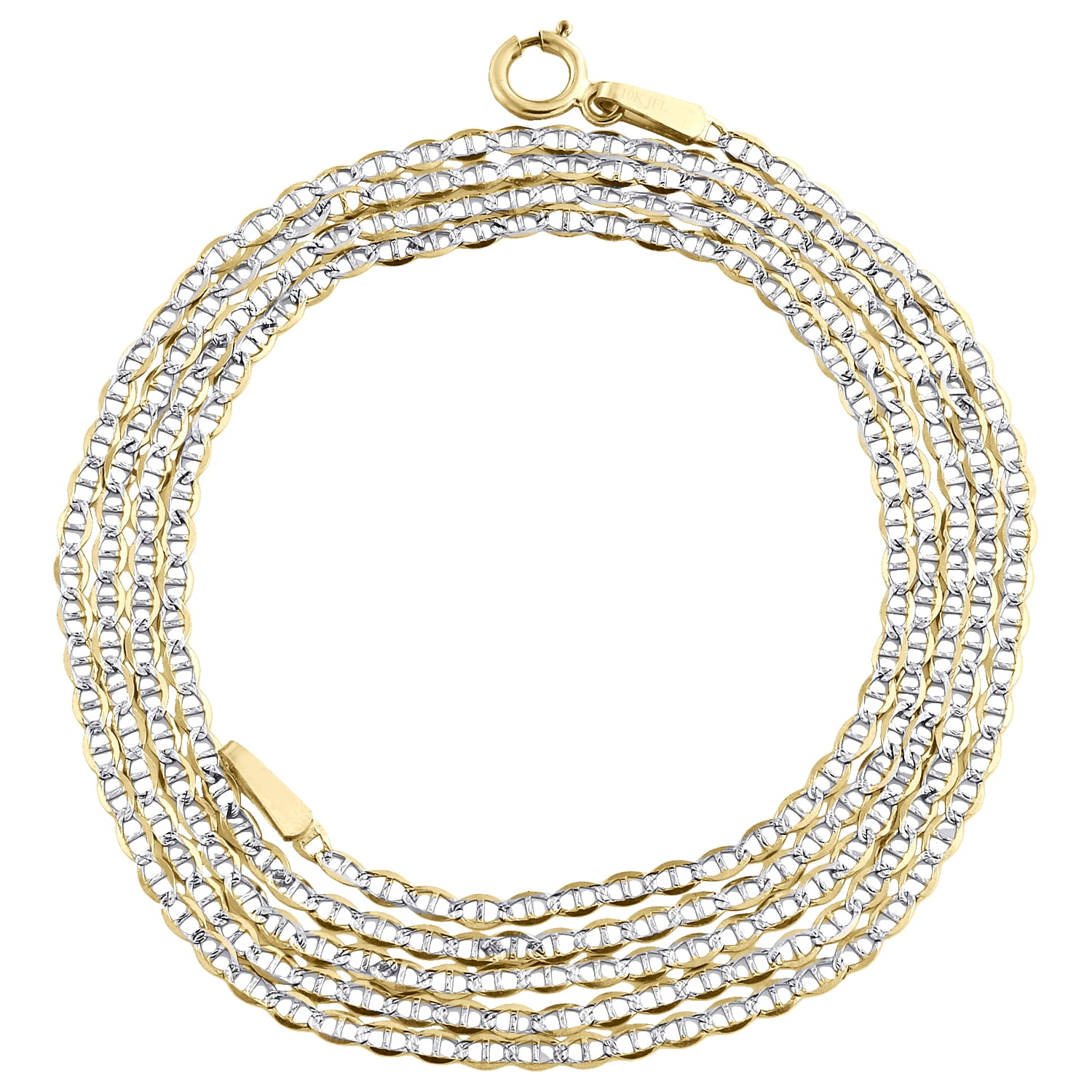 10K Yellow Gold 1.50mm Diamond Cut Solid Anchor Mariner Chain Necklace 20 Inches