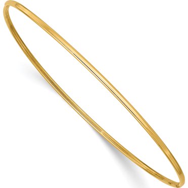 10kt Yellow Gold Slip-On Bangle Bracelet – 7 Inch – Hollow Italian Gold – No Stone