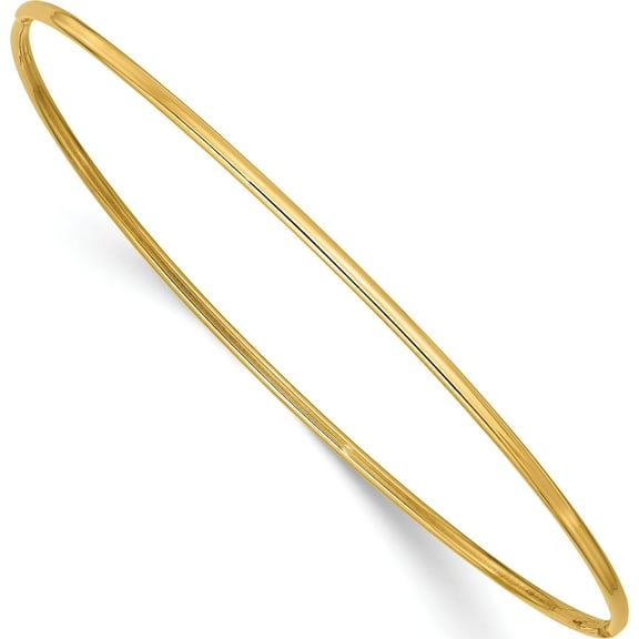 10K Yellow Gold 1.5mm Polished Slip-On Thin Bangle Bracelet (Width 1.5mm) (Length 8) - Jbsp