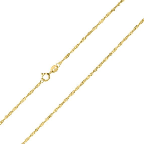 10K Yellow Gold 1.5mm Singapore Chain with Spring Ring Clasp - 24 Inch