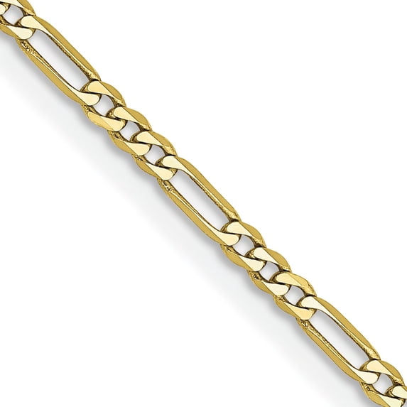 10K Yellow Gold 1.75mm Figaro Chain Female Adult Necklace 30"