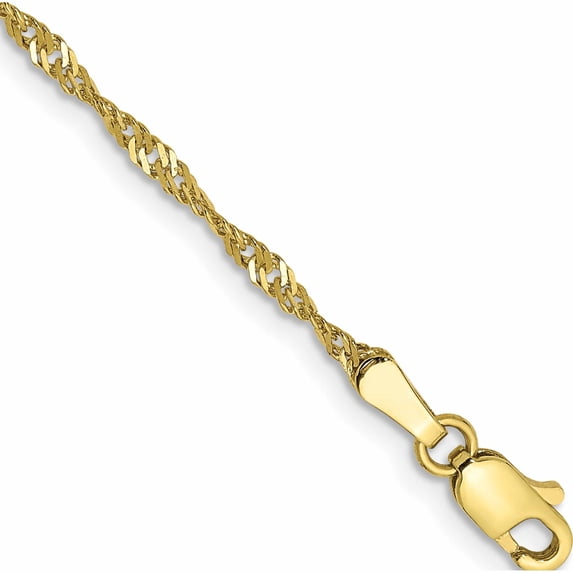 10K Yellow Gold 1.7mm Singapore Chain (8 X 1.7) Made In South Africa 10kpe10-8