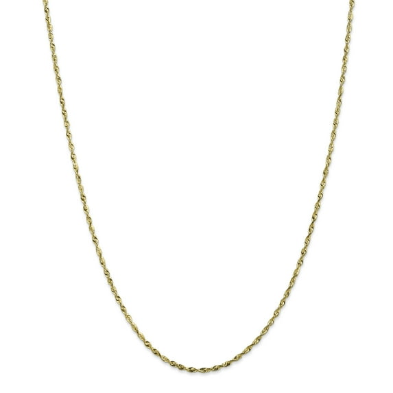 10K Yellow Gold 1.8mm Diamond Cut Extra-Lite Rope Chain 16 Inch