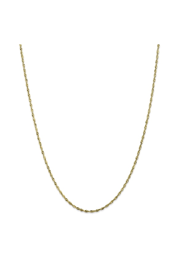 10K Yellow Gold 1.8mm Diamond Cut Extra-Lite Rope Chain 20 Inch