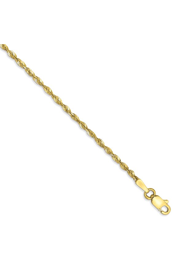 10K Yellow Gold 1.8mm Diamond Cut Extra-Lite Rope Chain