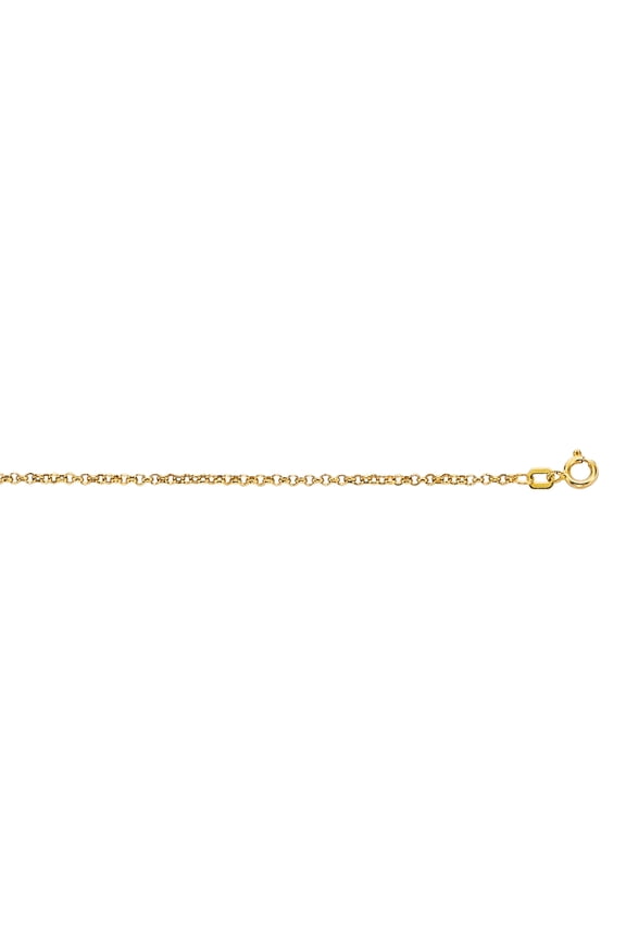 10K Yellow Gold 1.9mm wide Diamond Cut Rolo Chain 16 Necklace with Spring Ring Clasp