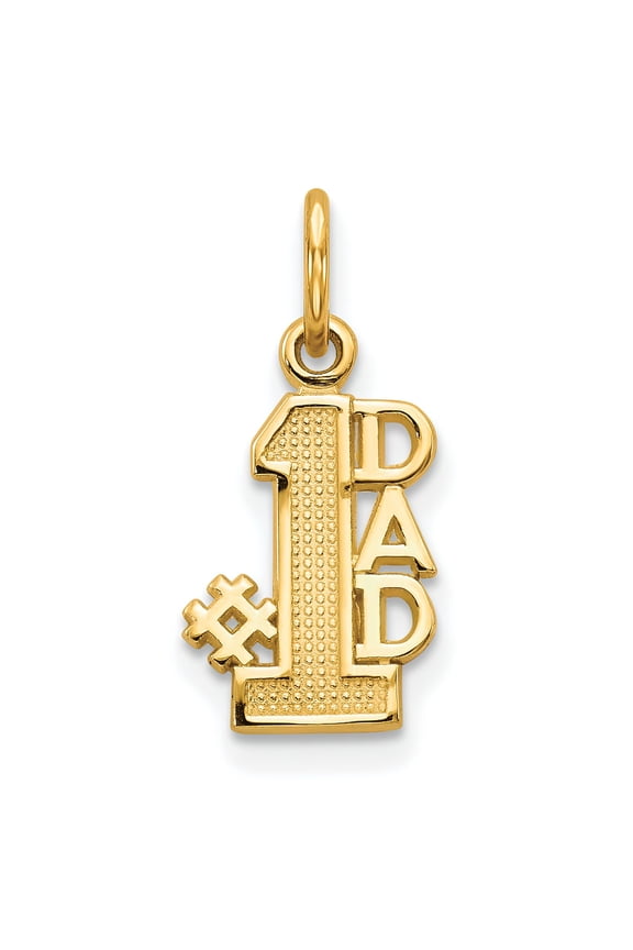 10K Yellow Gold #1 Dad Charm Father Daddy Pendant