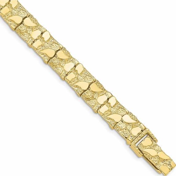 10K Yellow Gold 10.0mm Nugget Bracelet (8 X 10) Made In United States 10n10-8
