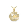 thumbnail image 1 of 10K Yellow Gold 100% AQUARIUS Charm Astrology Zodiac Pendant Necklace with Chain for Women, 1 of 5