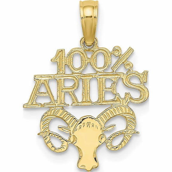10K Yellow Gold 100% Aries Charm (19 X 14.6) Made In United States -Jewelry By Sweet Pea