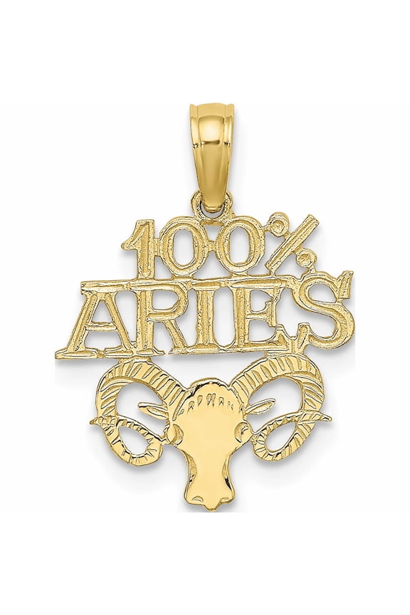 10K Yellow Gold 100% Aries Charm (19 X 14.6) Made In United States -Jewelry By Sweet Pea