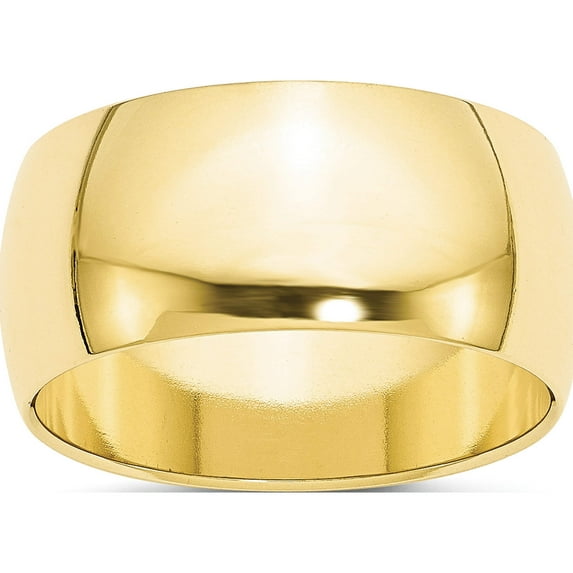 10K Yellow Gold 10Ky 10mm Half Round Band Size 12 Made In United States 1hr100-12