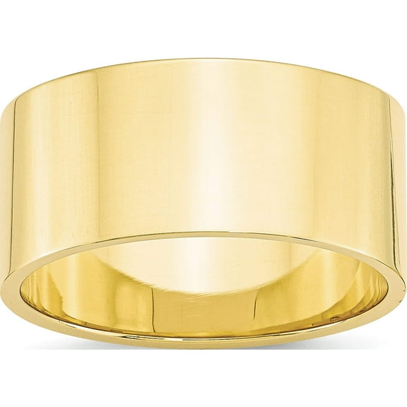 10K Yellow Gold 10Ky 10mm Ltw Flat Band Size 11 Made In United States 1fll100-11
