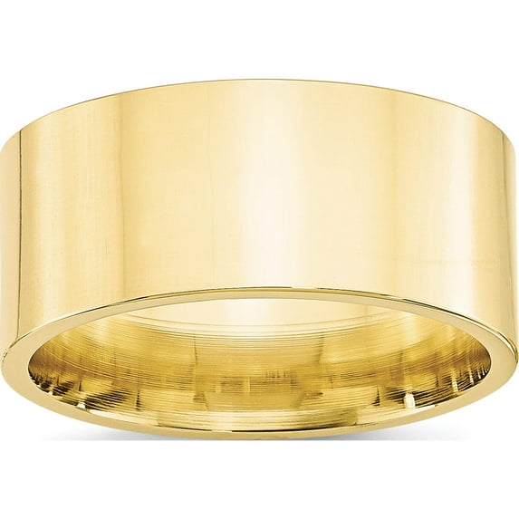 10K Yellow Gold 10Ky 10mm Standard Flat Comfort Fit Band Size 11.5 Made In United States 1flc100-11.5