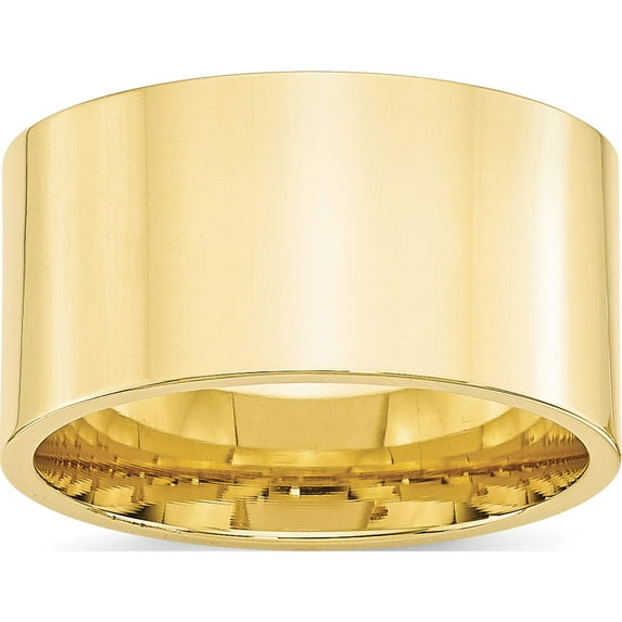 10K Yellow Gold 10Ky 12mm Standard Flat Comfort Fit Band Size 10 Made In United States 1flc120-10