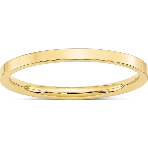 10K Yellow Gold 10Ky 2mm Standard Flat Comfort Fit Band Size 9.5 Made In United States 1flc020-9.5