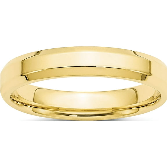 10K Yellow Gold 10Ky 4mm Bevel Edge Comfort Fit Band Size 13 Made In United States 1bec040-13