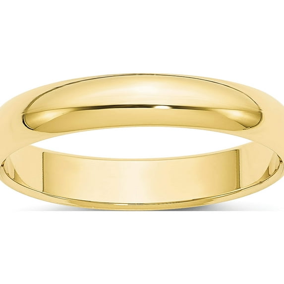 10K Yellow Gold 10Ky 4mm Half Round Band Size 5.5 Made In United States 1hr040-5.5