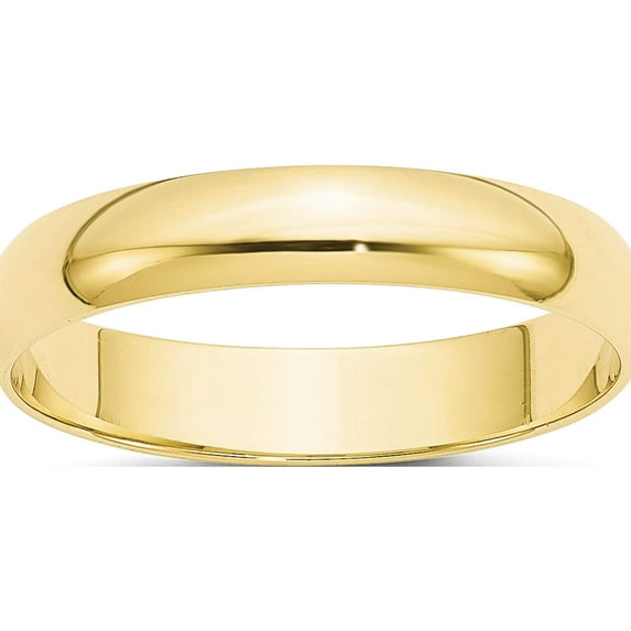 10K Yellow Gold 10Ky 4mm Ltw Half Round Band Size 7 Made In United States 1hrl040-7