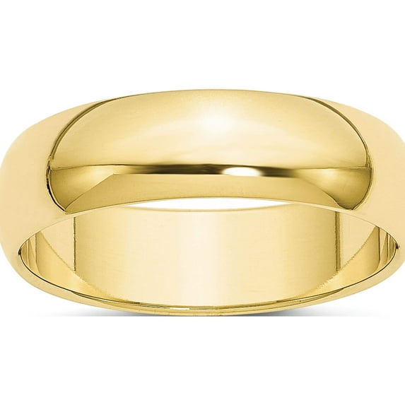 10K Yellow Gold 10Ky 6mm Half Round Band Size 10 Made In United States 1hr060-10