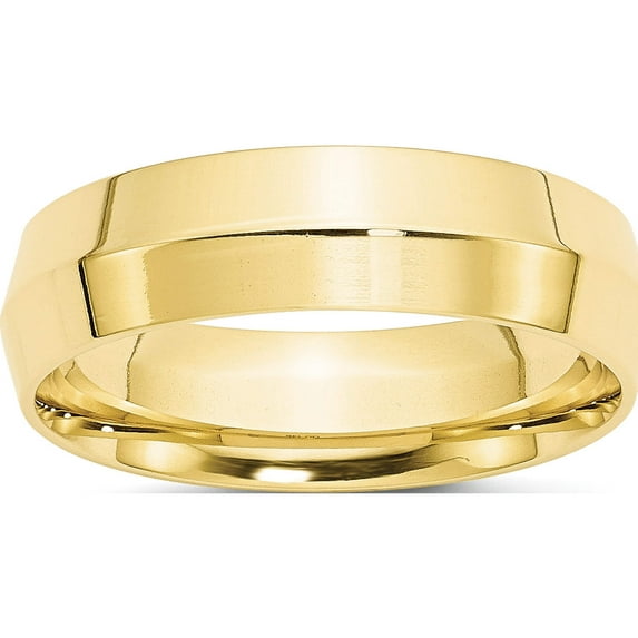 10K Yellow Gold 10Ky 6mm Knife Edge Comfort Fit Band Size 13 Made In United States 1kec060-13