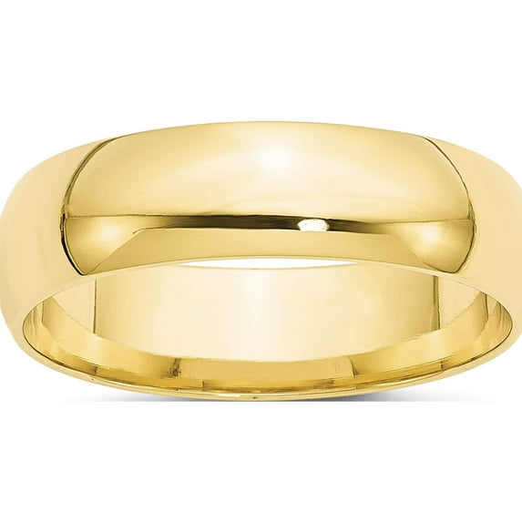 10K Yellow Gold 10Ky 6mm Ltw Comfort Fit Band Size 6 Made In United States 1cfl060-6