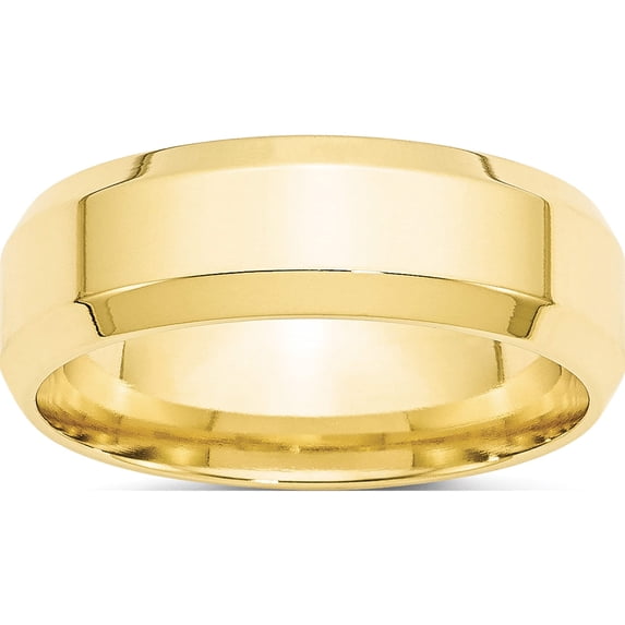 10K Yellow Gold 10Ky 7mm Bevel Edge Comfort Fit Band Size 7.5 Made In United States 1bec070-7.5