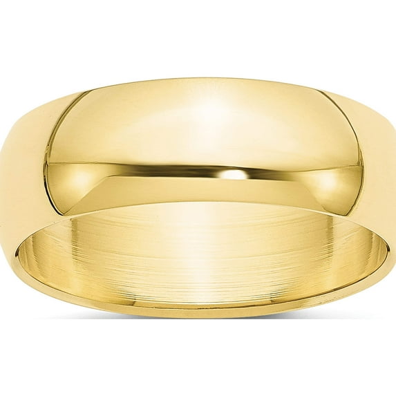 10K Yellow Gold 10Ky 7mm Half Round Band Size 7 Made In United States 1hr070-7