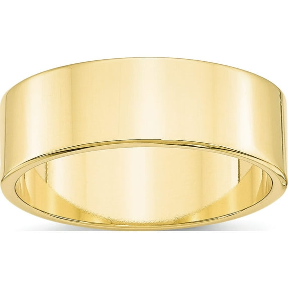 10K Yellow Gold 10Ky 7mm Ltw Flat Band Size 10.5 Made In United States 1fll070-10.5