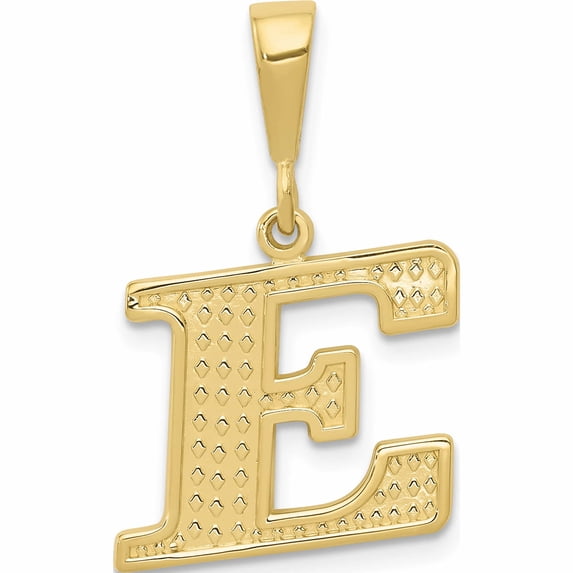 10K Yellow Gold 10Ky Initial E Pendant Made In United States -Jewelry By Sweet Pea