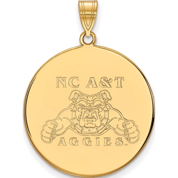 10K Yellow Gold 10Ky Logoart North Carolina A&T Xl Disc Pendant (32 X 25) Made In United States 1y002nca