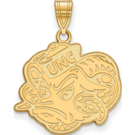 10K Yellow Gold 10Ky Logoart University Of North Carolina Large Pendant (27 X 23) Made In United States 1y054unc
