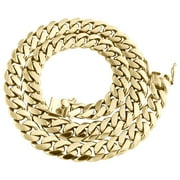 JFL DIAMONDS & TIMEPIECES 10K Yellow Gold 12.50mm Solid Miami Cuban Link Chain Box Clasp Necklace 22 Inch