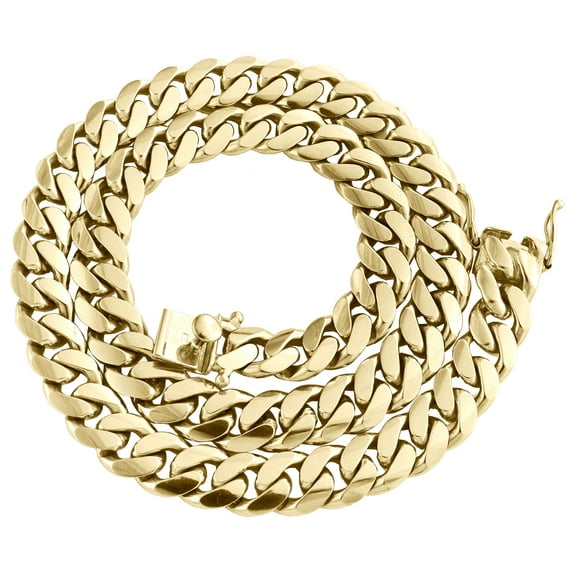 10K Yellow Gold 12.50mm Solid Miami Cuban Link Chain Box Clasp Necklace 26 Inch