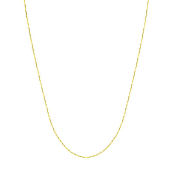 10K Yellow Gold 16" 0.55mm Box Chain Necklace w/ Lobster Lock - Women