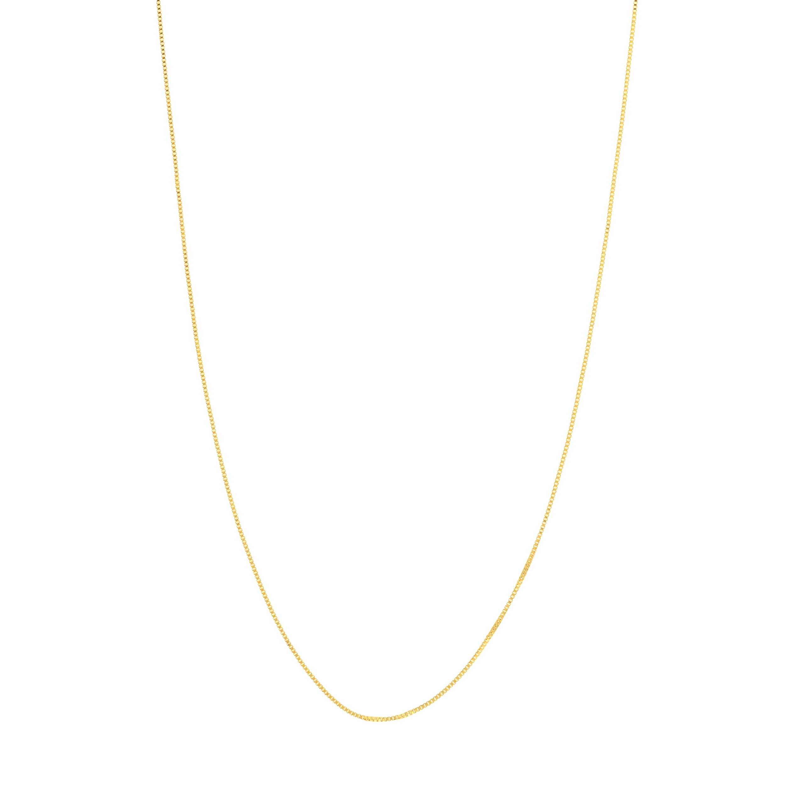 10K Yellow Gold 18" 0.42mm Box Chain Necklace w/ 5mm Spring Ring - Women