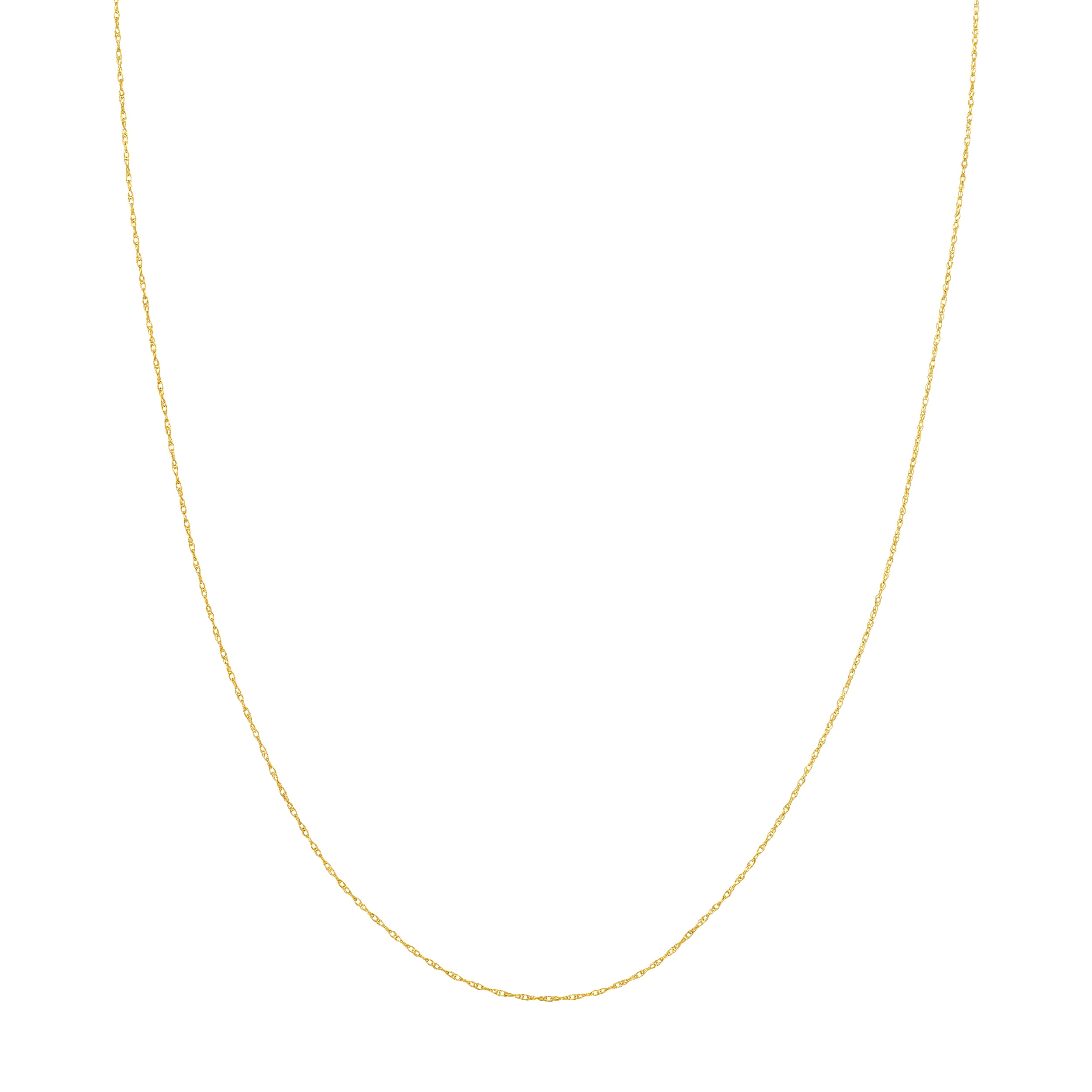 10K Yellow Gold 18" 0.80mm Replacement Rope Chain Necklace w/ 5mm Spring Ring - Women