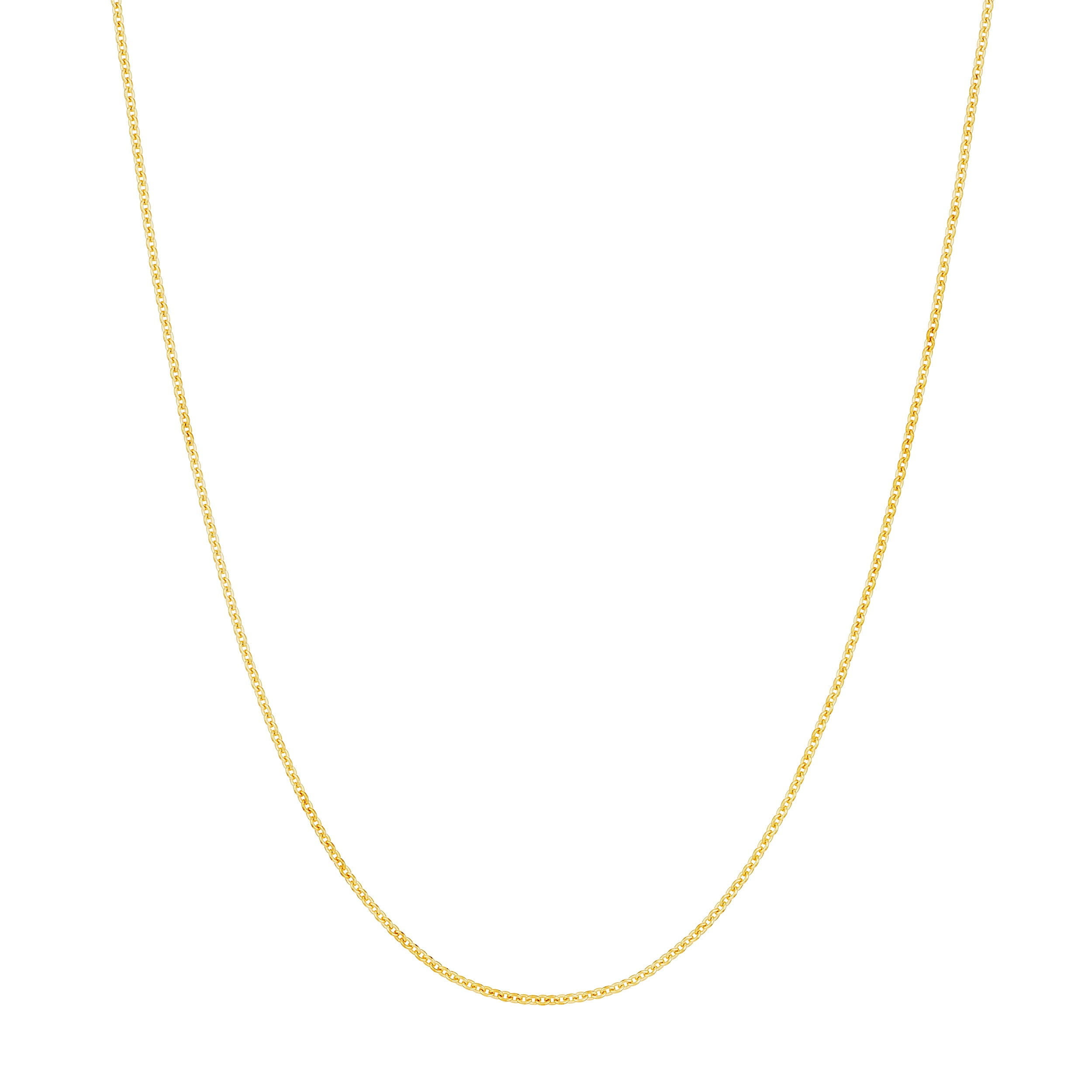 10K Yellow Gold 18" 1.05mm Tight Cable Chain Necklace w/ Lobster Lock - Women