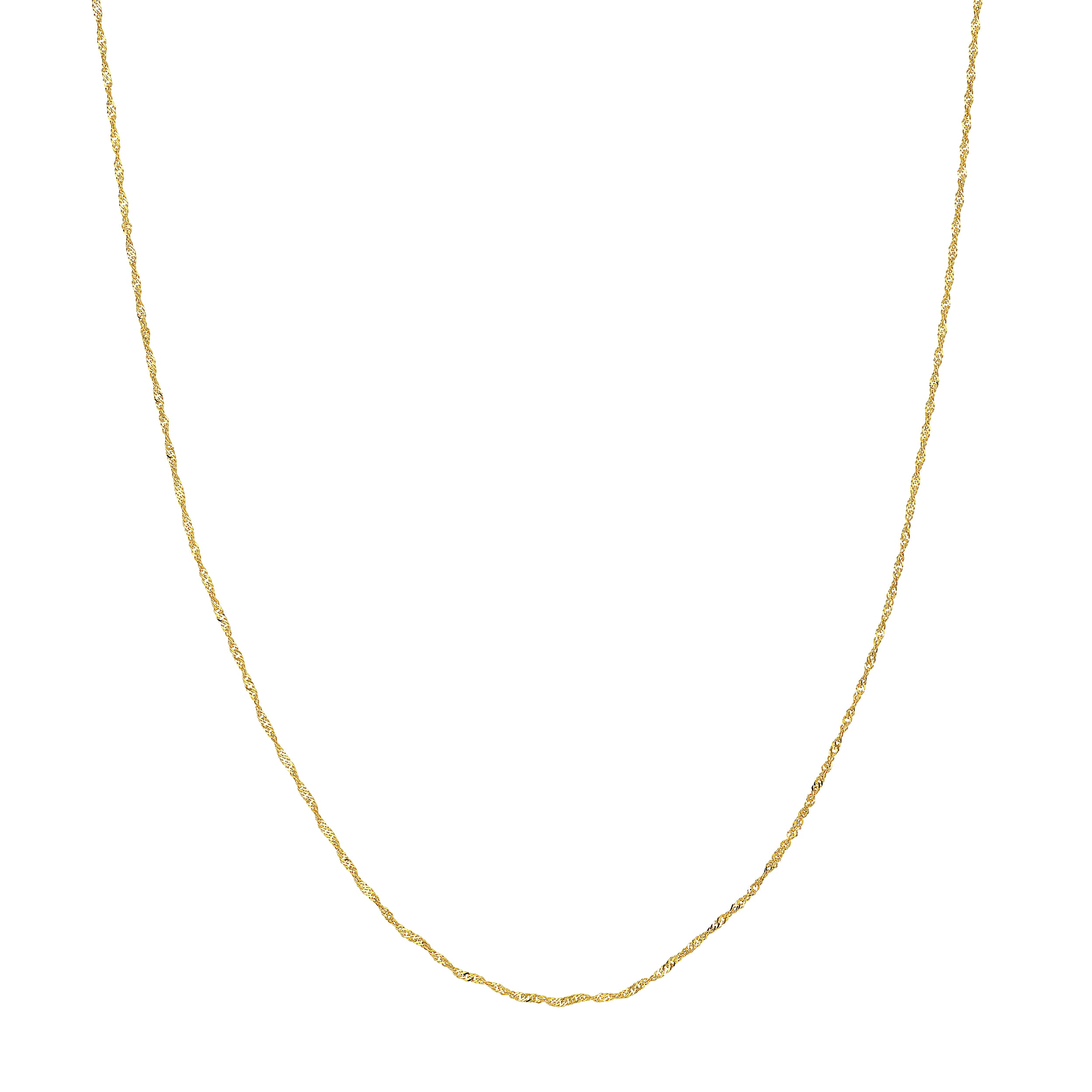 10K Yellow Gold 18" 1.15mm Singapore Chain Necklace w/ Spring Ring - Women