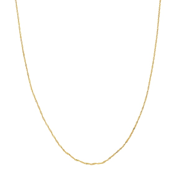 10K Yellow Gold 18" 1.15mm Singapore Chain Necklace w/ Spring Ring - Women