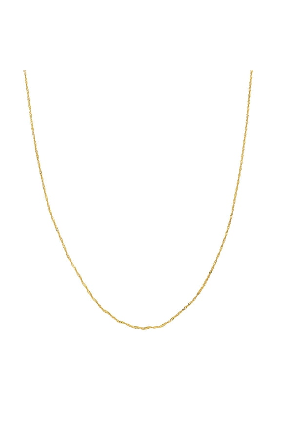 10K Yellow Gold 18" 1.15mm Singapore Chain Necklace w/ Spring Ring - Women