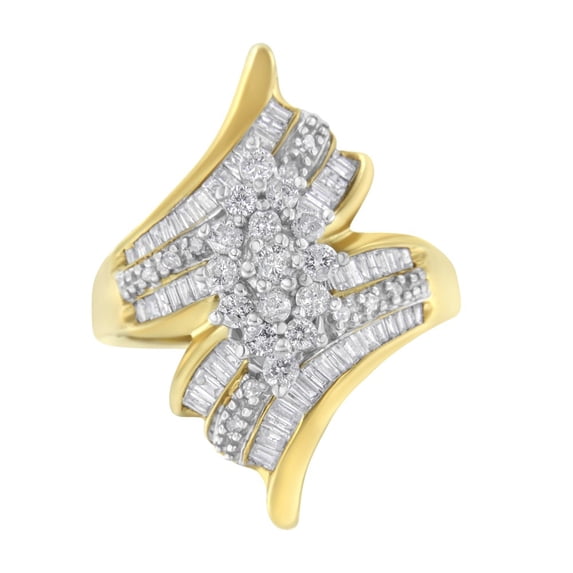10K Yellow Gold 1ct TDW Diamond Cocktail Ring (H-I,I1-I2)