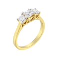 thumbnail image 1 of 10K Yellow Gold 1ct TDW Princess-Cut Diamond Three Stone Band Ring (J-K, I1-I2), 1 of 8