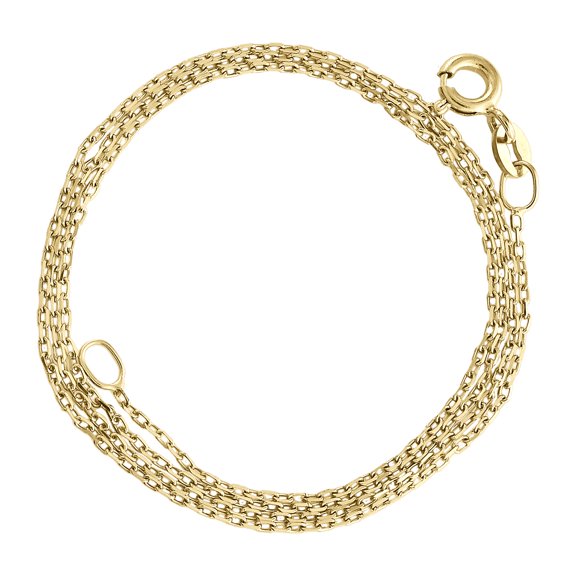 10K Yellow Gold 1mm Oval Link Cable Chain Fancy Italian Necklace 16 Inch