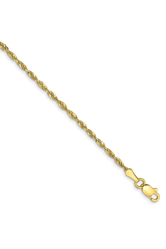 10K Yellow Gold 2.0mm Diamond Cut Extra-Lite Rope Chain
