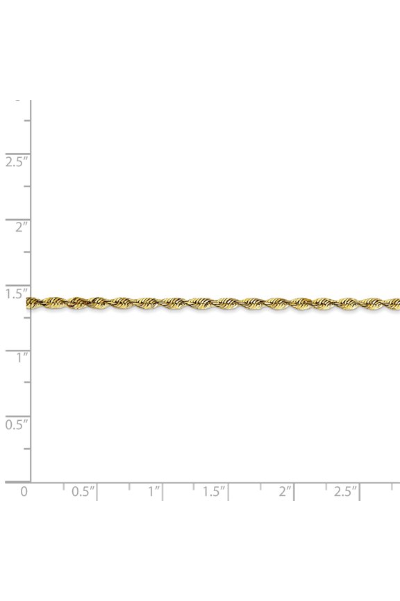 10K Yellow Gold 2.25mm Diamond Cut Extra-Lite Rope Chain