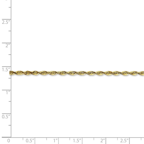 10K Yellow Gold 2.25mm Diamond Cut Extra-Lite Rope Chain