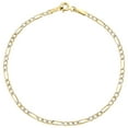 thumbnail image 1 of 10K Yellow Gold 2.25mm Diamond Cut Hollow Fiagro Link Bracelet Anklet 7 Inch, 1 of 3
